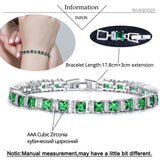 Green CZ Tennis Bracelet for Women