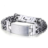 Men's Stainless Steel Scripture Cross Bangle Bracelet