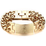 Men's Stainless Steel Scripture Cross Bangle Bracelet