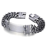Men's Stainless Steel Scripture Cross Bangle Bracelet