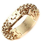 Men's Stainless Steel Scripture Cross Bangle Bracelet