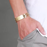 Men's Stainless Steel Scripture Cross Bangle Bracelet