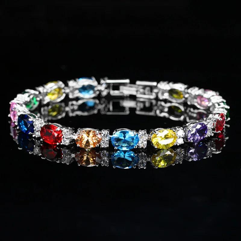 Royal Jewelry Dark Oval Zirconia Crystal Bracelet for Women