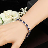 Royal Jewelry Dark Oval Zirconia Crystal Bracelet for Women