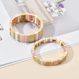 Bohemian Friendship Bracelet Stackable Enamel Charm Beads Crystal