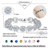 Big Oval Round CZ Yellow Stone Tennis Bracelet Silver Party Jewelry