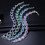 Big Oval Round CZ Yellow Stone Tennis Bracelet Silver Party Jewelry