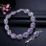 Big Oval Round CZ Yellow Stone Tennis Bracelet Silver Party Jewelry