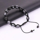 Men's Hematite Beads CZ Micro Ball Bracelet