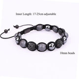 Men's Hematite Beads CZ Micro Ball Bracelet