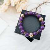 Greek Fraternity Stone Beads Elastic Men Bracelet