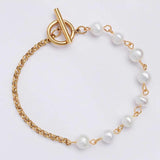 Sweet Baroque Pearl Rope Chain Bracelet For Women