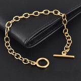 5pcs Stainless Steel Chain Bracelets with Toggle Clasps