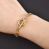 5pcs Stainless Steel Chain Bracelets with Toggle Clasps