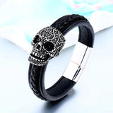 Punk Drop Man's Leather Bracelet Bangle BC-L023