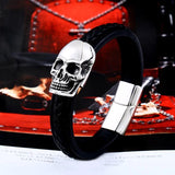 Punk Drop Man's Leather Bracelet Bangle BC-L023