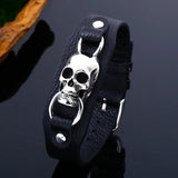 Punk Drop Man's Leather Bracelet Bangle BC-L023