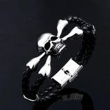 Punk Drop Man's Leather Bracelet Bangle BC-L023
