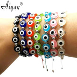 9MM Round Resin Eyes Bracelets with Exorcism Protection - Set of 12