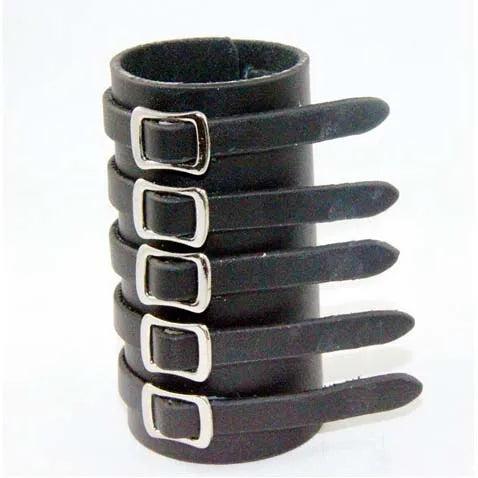 Wide Wristband Metal Punk Style Leather Bracelet Unisex