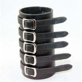 Wide Wristband Metal Punk Style Leather Bracelet Unisex