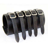Wide Wristband Metal Punk Style Leather Bracelet Unisex
