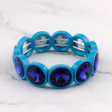 Colorful Faceted Crystal Beads Bracelet, Adjustable Pull Rope Bracelet