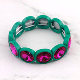 Colorful Faceted Crystal Beads Bracelet, Adjustable Pull Rope Bracelet