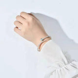Rose Charms Snake Bracelet Stainless Steel Jewelry Women Cuff Bangles