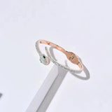 Rose Charms Snake Bracelet Stainless Steel Jewelry Women Cuff Bangles