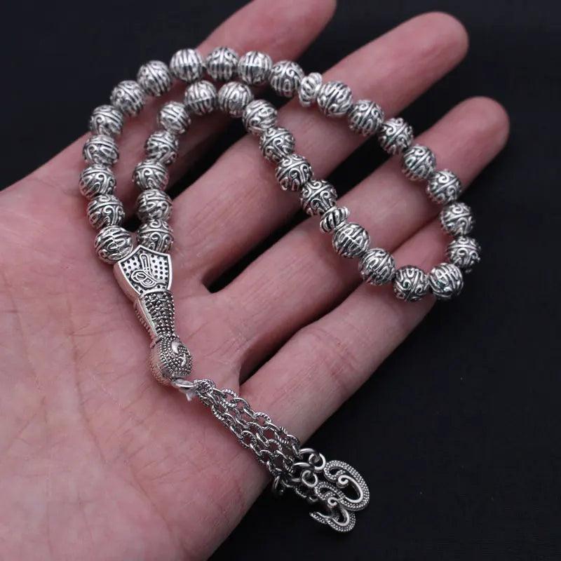 Ottoman Persian Crescent Moon Star Amulet Prayer 33 beads tasbih bracelets