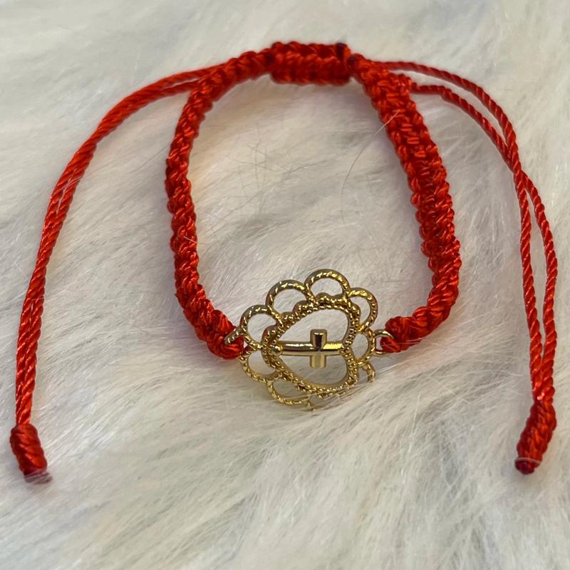 12PCS Braided Nylon Thread Heart Cross Bracelet