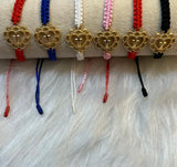 12PCS Braided Nylon Thread Heart Cross Bracelet