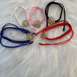 12PCS Braided Nylon Thread Heart Cross Bracelet