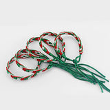 10PCS Flag Green Red Silk Cord Macrame Friendship Bracelet
