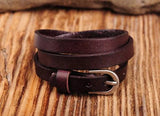 G422 Dark Brown Vintage Leather Bracelet Cuff