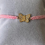 Butterfly Charm Bracelet Braided Rope Thread Adjustable Bracelets&Bangles
