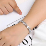 Ekopdee Leaf Flower Bracelet with AAA+ Cubic Zirconia