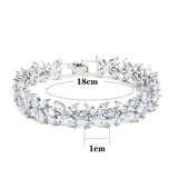 Ekopdee Leaf Flower Bracelet with AAA+ Cubic Zirconia
