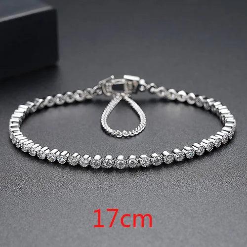 Personalized Round CZ Stone Bracelet Bead Tennis Bracelet for Women