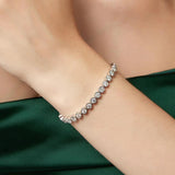 Personalized Round CZ Stone Bracelet Bead Tennis Bracelet for Women