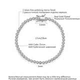 Personalized Round CZ Stone Bracelet Bead Tennis Bracelet for Women
