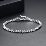 Personalized Round CZ Stone Bracelet Bead Tennis Bracelet for Women