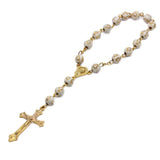 10pcs Bronzing Cross Rosary Bracelet for Christening/Baptism/Wedding