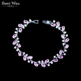 Multicolor CZ Chain Link Bracelet for Women