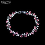 Multicolor CZ Chain Link Bracelet for Women