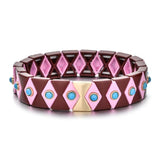 Lucky Eye Braided Colorful Eye Bracelet Enamel Tile Bracelet For Women Girl