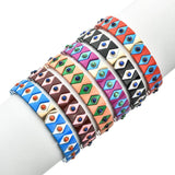 Lucky Eye Braided Colorful Eye Bracelet Enamel Tile Bracelet For Women Girl