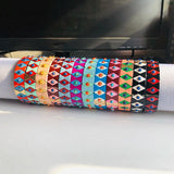 Lucky Eye Braided Colorful Eye Bracelet Enamel Tile Bracelet For Women Girl