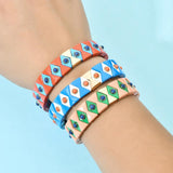 Lucky Eye Braided Colorful Eye Bracelet Enamel Tile Bracelet For Women Girl